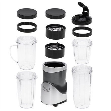 Adler Blender Smoothie Set , AD 4084 , Tabletop , 1200 W , Jar material BPA-Free , Jar capacity 0.3+0.5+0.5+0.7 L , Ice crushing , Stainless Steel
