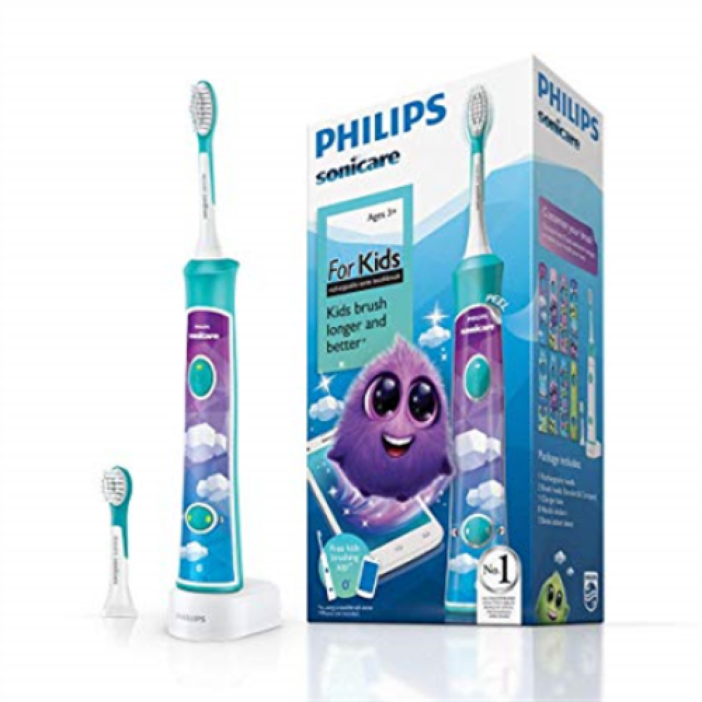 Philips , Sonic Electric toothbrush , HX6322/04 , Rechargeable , For kids , Number of brush heads included 2 , Number of teeth brushing modes 2 , Sonic technology , Aqua