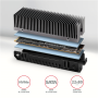 AXAGON Aluminum passive cooler for single and double-sided M.2 SSDs size 2280, height 24 mm , CLR-M2XT