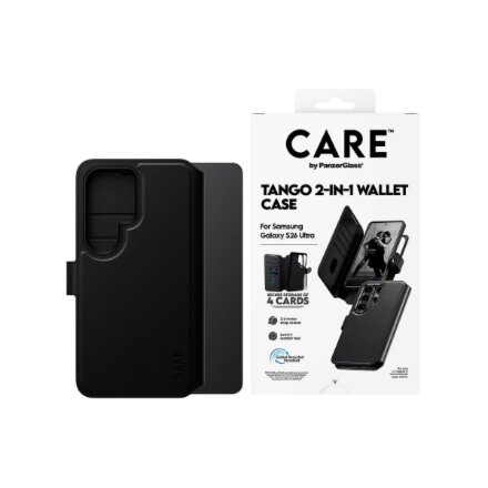 CARE by PanzerGlass Tango 2-in-1 Wallet Case w. Qi Samsung New Galaxy S26 Ultra , PanzerGlass