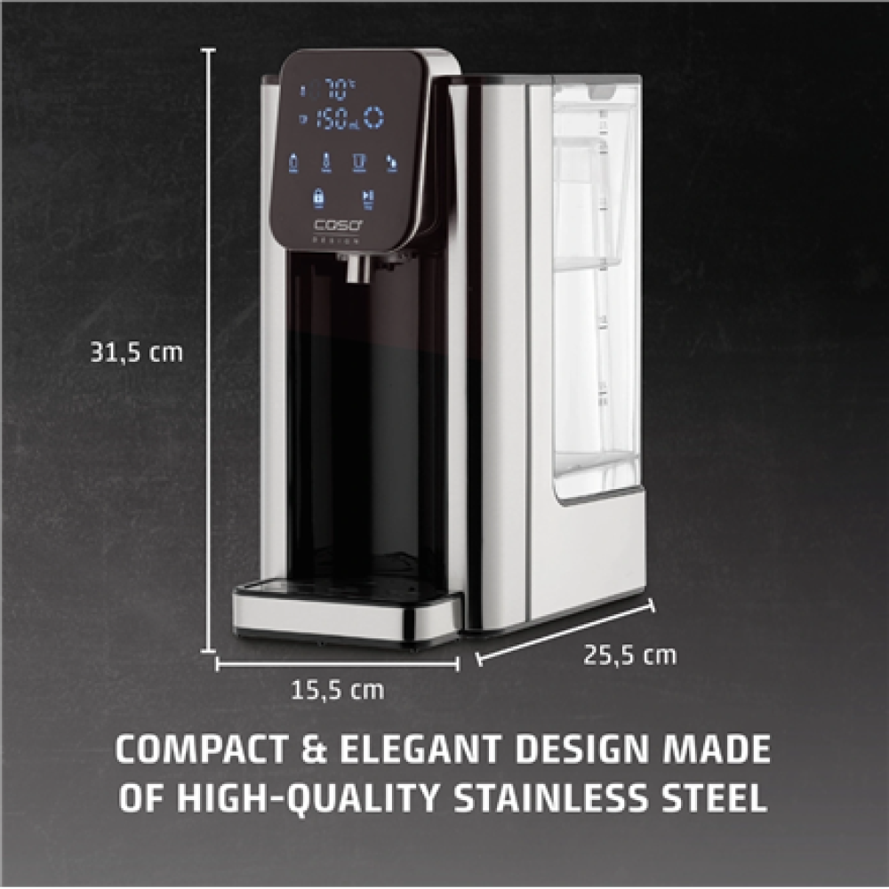 Caso HW 666 Inox , Turbo Hot Water Dispenser , Electric , 2200-2600 W , 2.7 L , Plastic/Stainless Steel , Stainless steel/Black