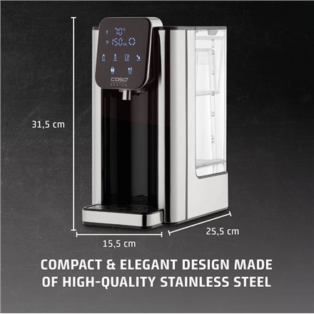 Caso HW 666 Inox , Turbo Hot Water Dispenser , Electric , 2200-2600 W , 2.7 L , Plastic/Stainless Steel , Stainless steel/Black