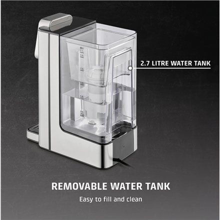 Caso HW 666 Inox , Turbo Hot Water Dispenser , Electric , 2200-2600 W , 2.7 L , Plastic/Stainless Steel , Stainless steel/Black