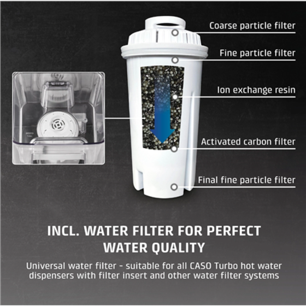 Caso HW 666 Inox , Turbo Hot Water Dispenser , Electric , 2200-2600 W , 2.7 L , Plastic/Stainless Steel , Stainless steel/Black