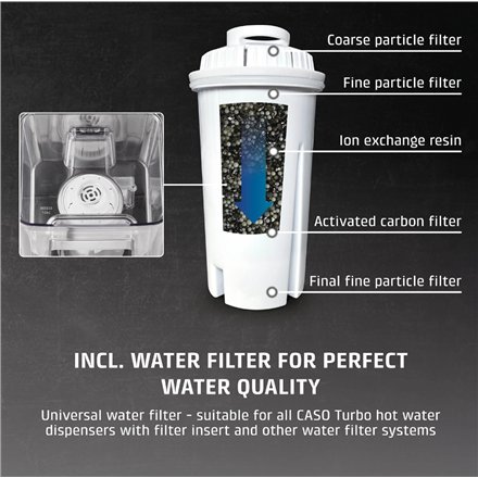 Caso HW 666 Inox , Turbo Hot Water Dispenser , Electric , 2200-2600 W , 2.7 L , Plastic/Stainless Steel , Stainless steel/Black