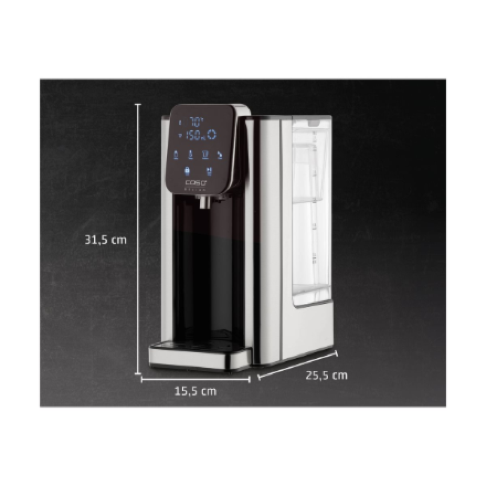Caso HW 666 Inox , Turbo Hot Water Dispenser , Electric , 2200-2600 W , 2.7 L , Plastic/Stainless Steel , Stainless steel/Black