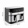 TEFAL Fryer , EY905D10 , Capacity 5.2+3.1 L , Hot air technology , Stainless Steel/Black