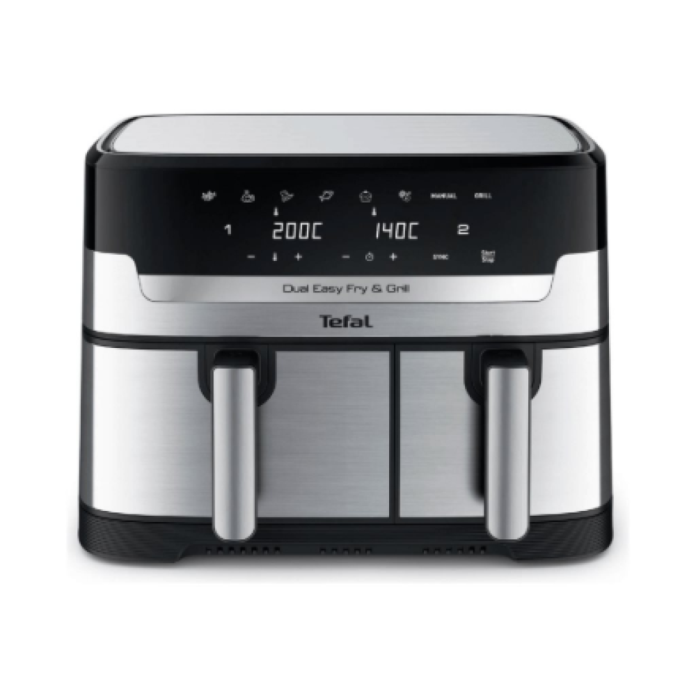 TEFAL Fryer , EY905D10 , Capacity 5.2+3.1 L , Hot air technology , Stainless Steel/Black