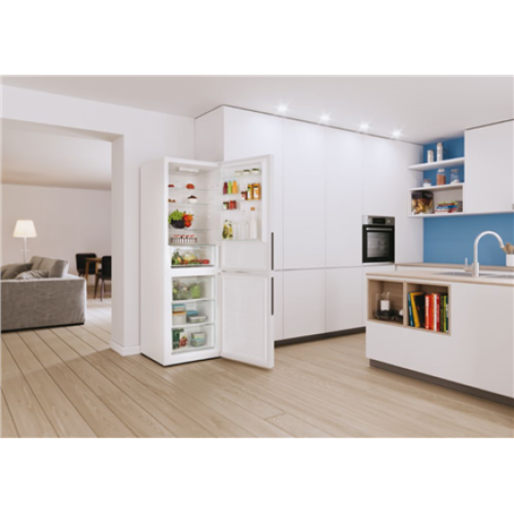 Candy Refrigerator CCE3T618FW Energy efficiency class F, Free standing, Combi, Height 185 cm, No Frost system, Fridge net capacity 223 L, Freezer net capacity 119 L, Display, 39 dB, White