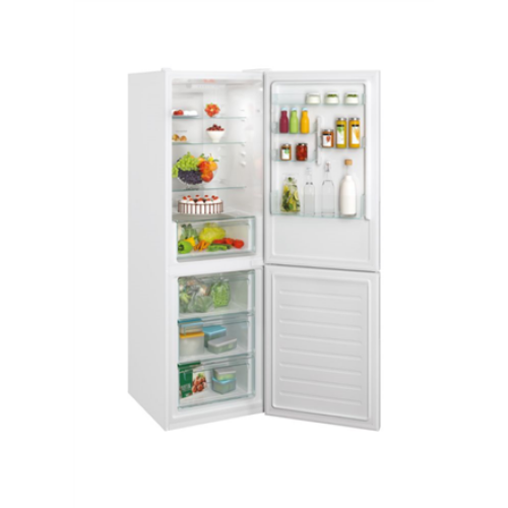 Candy Refrigerator CCE3T618FW Energy efficiency class F, Free standing, Combi, Height 185 cm, No Frost system, Fridge net capacity 223 L, Freezer net capacity 119 L, Display, 39 dB, White