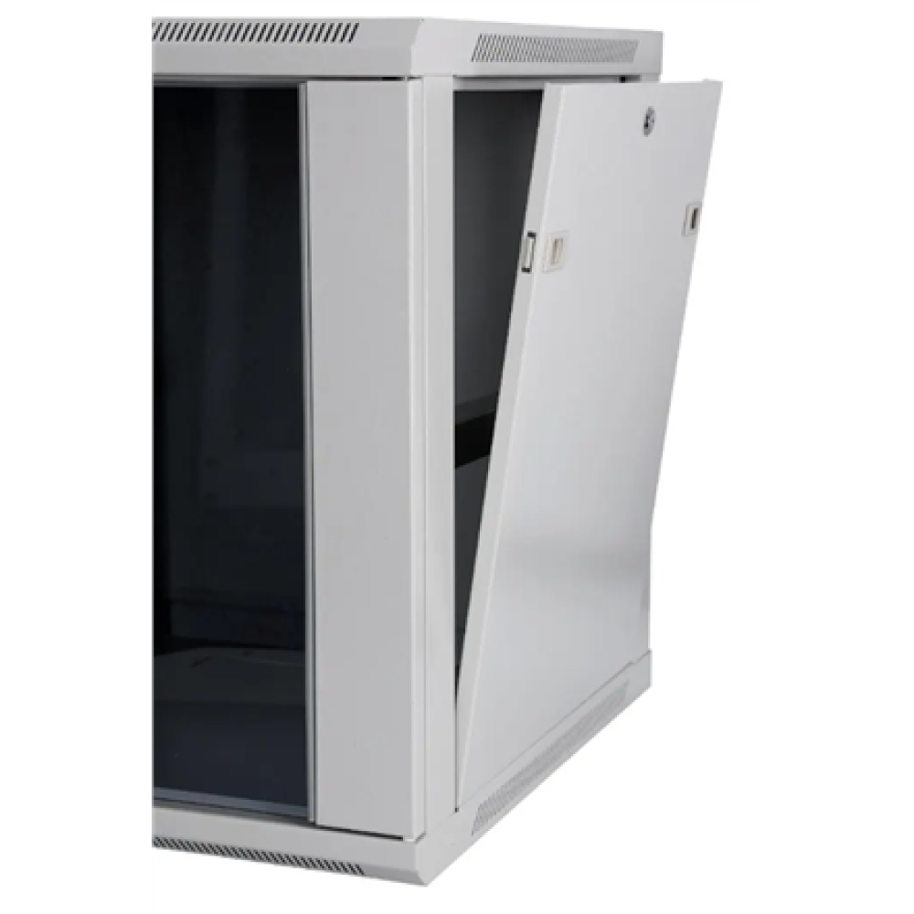 SOMI Networks , 12U, 19″ Network Wall Cabinet , 12U-60/45C , Gray , With Front Glass Doors; Assembled , Depth: 45 cm