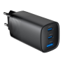 Cablexpert 3-port 65 W GaN USB PowerDelivery fast charger , TA-UC-PDQC65-01-BK
