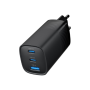 Cablexpert 3-port 65 W GaN USB PowerDelivery fast charger , TA-UC-PDQC65-01-BK