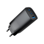 Cablexpert 3-port 65 W GaN USB PowerDelivery fast charger , TA-UC-PDQC65-01-BK