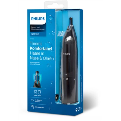 Philips , Nose and Ear Trimmer , NT1650/16 , Nose Hair Trimmer , Wet & Dry , Black
