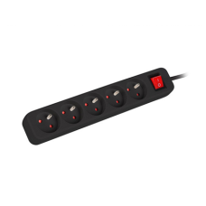 Lanberg Cable Power Strip, 5X French Outlets with Switch, Quality-Grade Copper, 1.5 m , PS1-05E-0150-BK