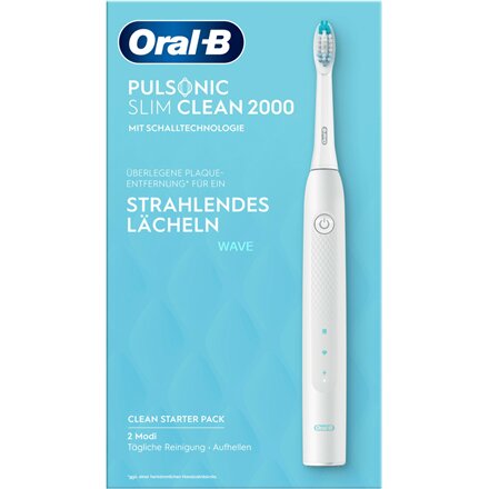Oral-B Electric Toothbrush , Pulsonic Slim Clean 2000 , Rechargeable , For adults , Number of brush heads included 1 , Number of teeth brushing modes 2 , White