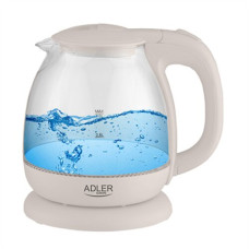 Adler , Kettle , AD 1283C , Electric , 900 W , 1 L , Glass , 360° rotational base , Cream