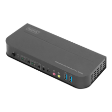 Digitus KVM Switch, 2-Port, 4K60Hz, 2 x DP in, 1 x DP/HDMI out , DS-12850