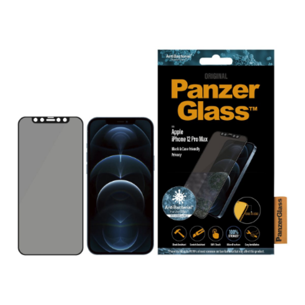 PanzerGlass , Apple , iPhone 12 Pro Max , Glass , Black , Privacy glass