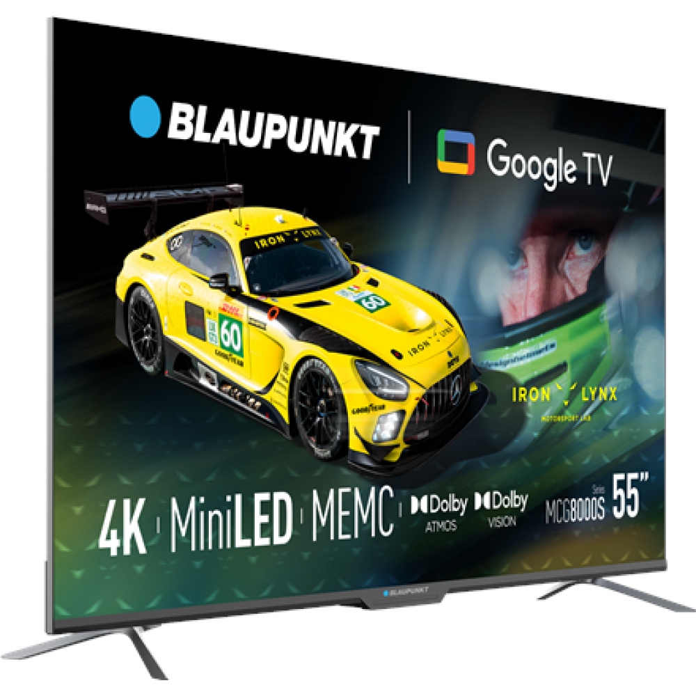 Blaupunkt Mini LED TV , 55MCG8000S , 55 , Smart TV , Google TV , Black