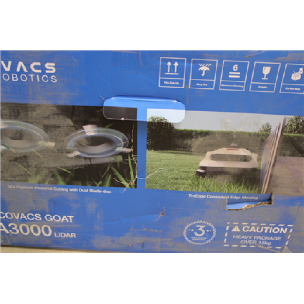 SALE OUT. Ecovacs GOAT A3000 LiDAR Lawn Mower, Robot, Up to 400 m², Dual LiDAR + Camera, White/Black , Ecovacs , Lawn Mower , GOAT A3000 LiDAR , DAMAGED PACKAGING , 5000 Ah