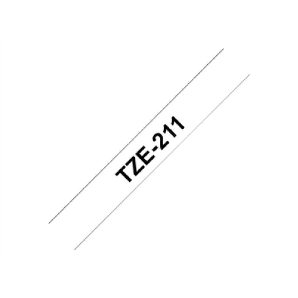 Brother , TZe-211 Laminated Tape , Black on White , TZe , 8 m , 6 cm