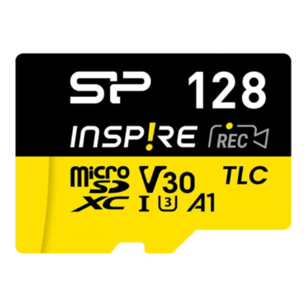 Silicon Power Memory card with adapter , Inspire , 128 GB , microSDXC , Flash memory class C10, UHS-I U3, V30, A2