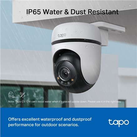 TP-LINK , Pan/Tilt Security Wi-Fi Camera , Tapo C510W , Dome , 3 MP , 3.9mm , IP65 , H.264 , MicroSD, up to 512 GB