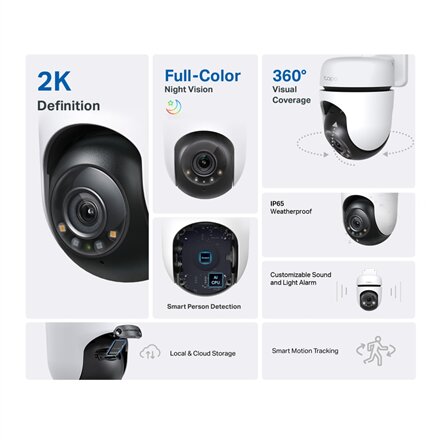 TP-LINK , Pan/Tilt Security Wi-Fi Camera , Tapo C510W , Dome , 3 MP , 3.9mm , IP65 , H.264 , MicroSD, up to 512 GB