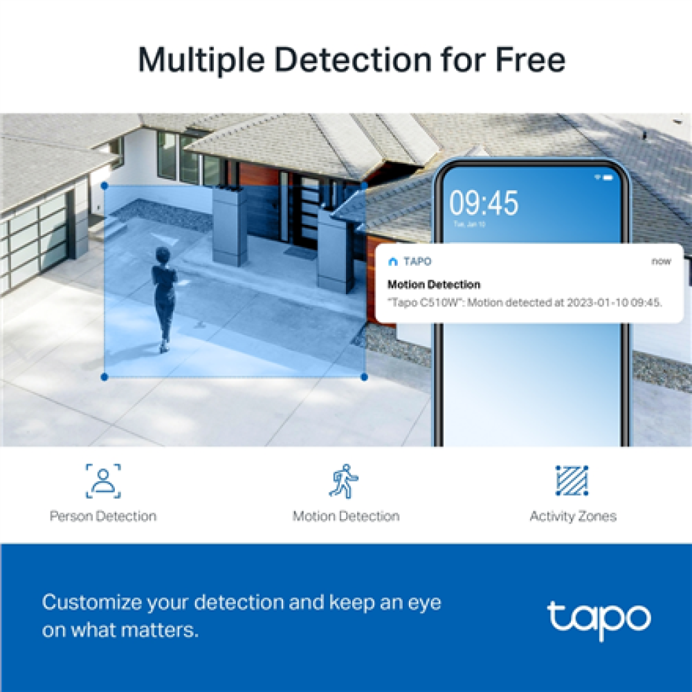TP-LINK , Pan/Tilt Security Wi-Fi Camera , Tapo C510W , Dome , 3 MP , 3.9mm , IP65 , H.264 , MicroSD, up to 512 GB