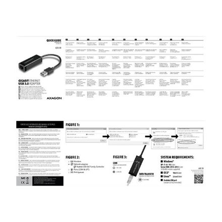 AXAGON , ADE-SR USB 3.0 Gigabit Ethernet