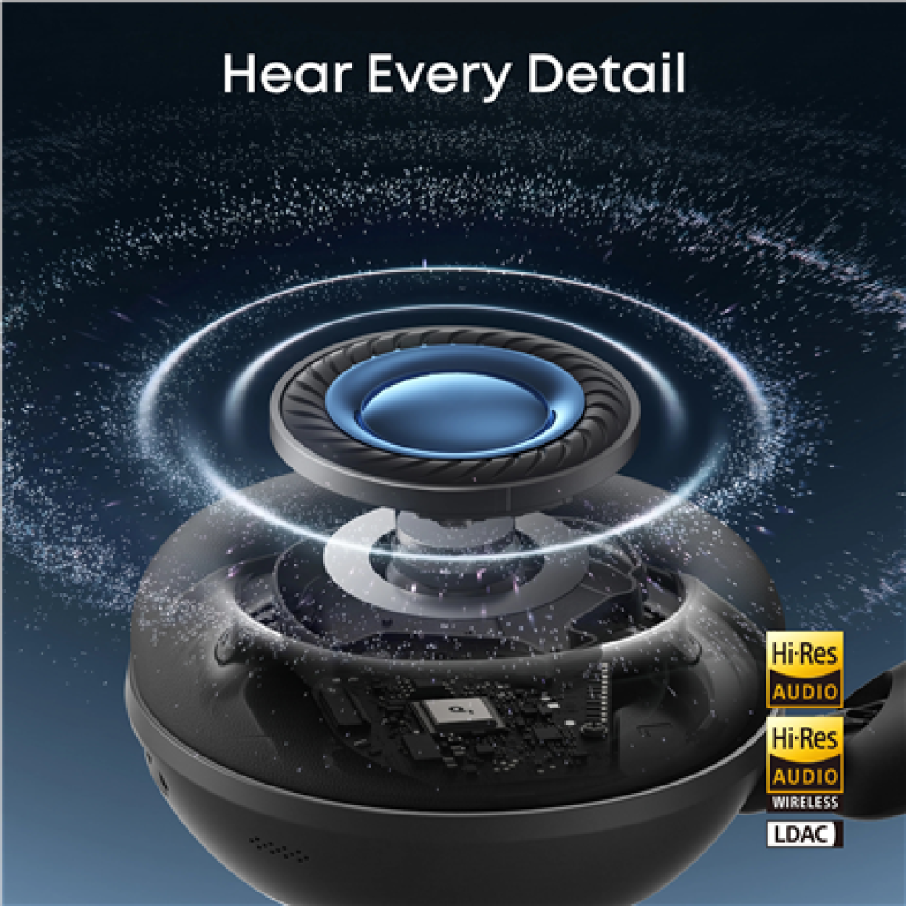 Anker Soundcore Space 2 , Headphones , Over-ear , Microphone , Jet Black , Noise canceling