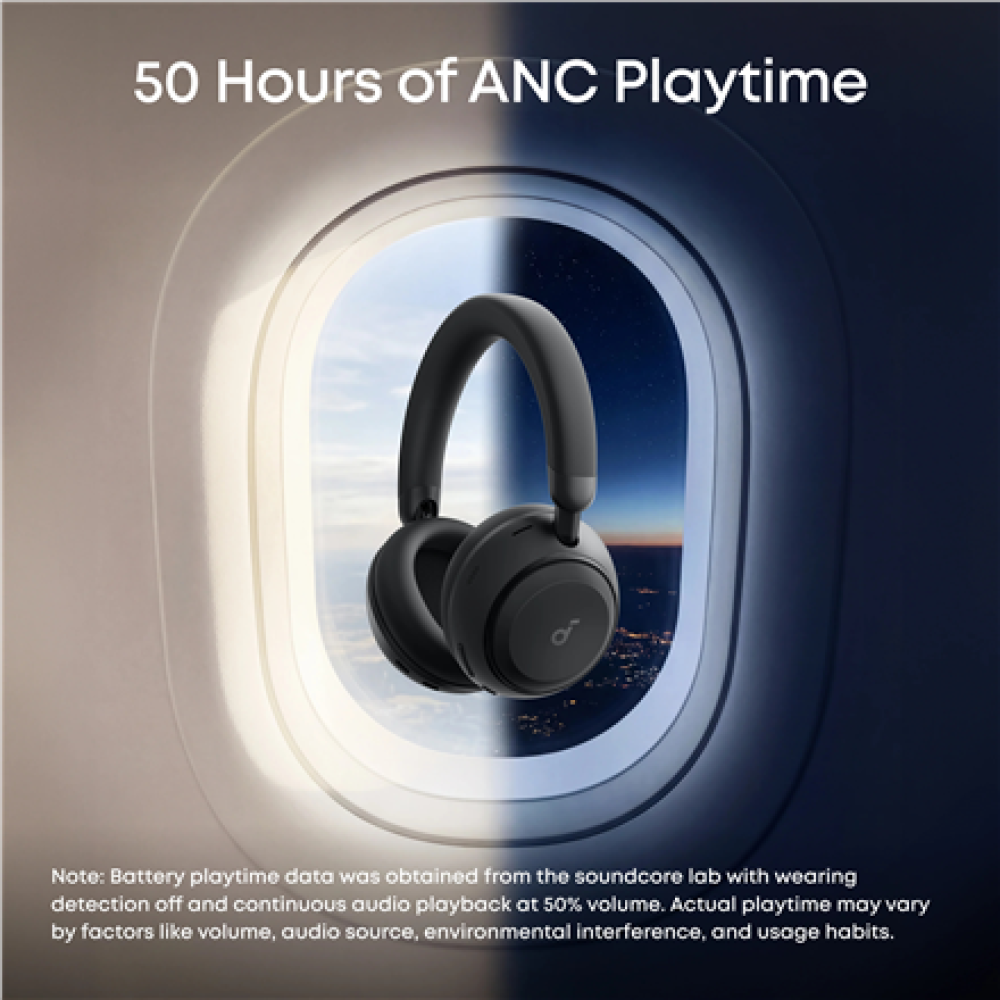 Anker Soundcore Space 2 , Headphones , Over-ear , Microphone , Jet Black , Noise canceling