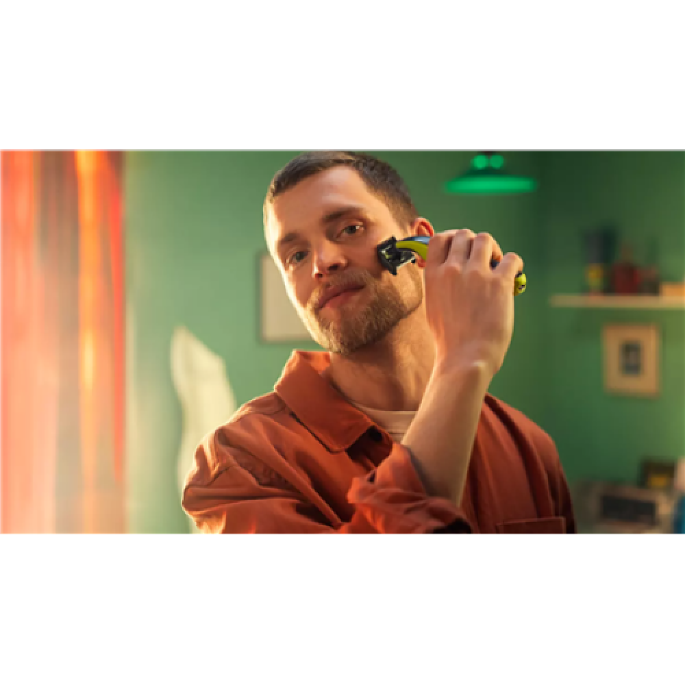 Philips , Shaver/Trimmer, Face , QP2724/20 OneBlade , Operating time (max) 45 min , Wet & Dry , NiMH , Gray/Green