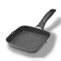 Stoneline , 21998 , Square Griddle Pan , Grill , Diameter 16 cm , Suitable for induction hob , Fixed handle , Black