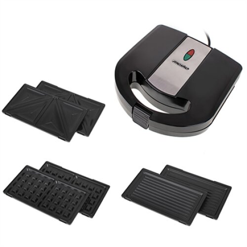 Mesko , Sandwich maker 3 in 1 , MS 3045 , 750 W , Number of plates 3 , Number of pastry 2 , Black/Silver