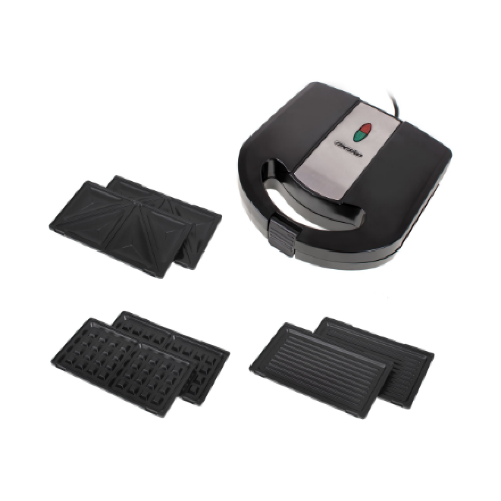 Mesko , Sandwich maker 3 in 1 , MS 3045 , 750 W , Number of plates 3 , Number of pastry 2 , Black/Silver