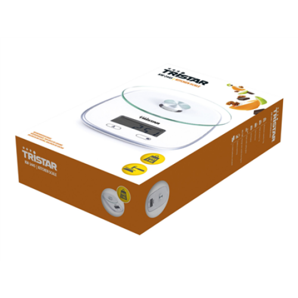 Tristar KW-2445 Kitchen scale, White , Tristar , Kitchen scales , KW-2445 , Maximum weight (capacity) 5 kg , Graduation 1 g , Display type LCD , White