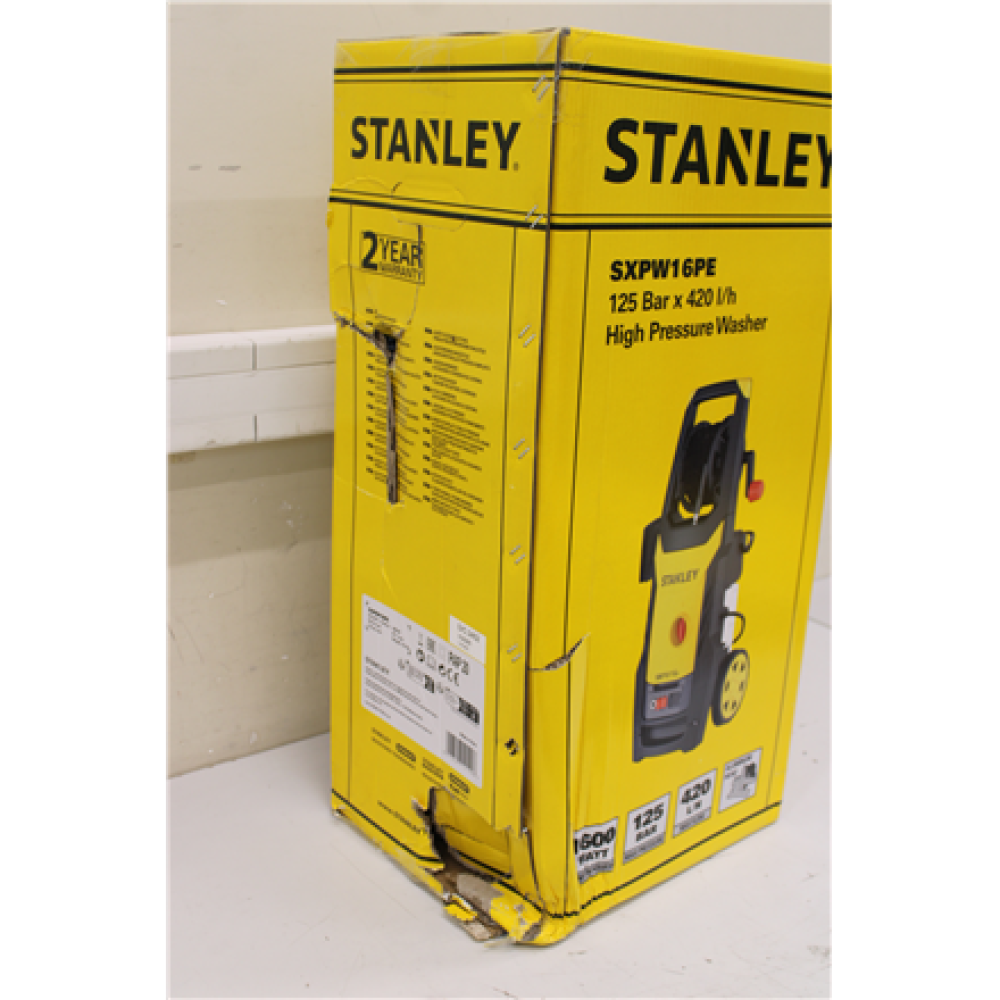 SALE OUT. STANLEY SXPW16PE High Pressure Washer with Patio Cleaner (1600 W, 125 bar, 420 l/h) , Stanley Pressure Washer 1600 W , 125 bar , 420 l/h , DAMAGED PACKAGING
