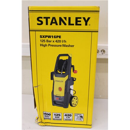 SALE OUT. Stanley Pressure Washer 1600 W , 125 bar , 420 l/h , DAMAGED PACKAGING