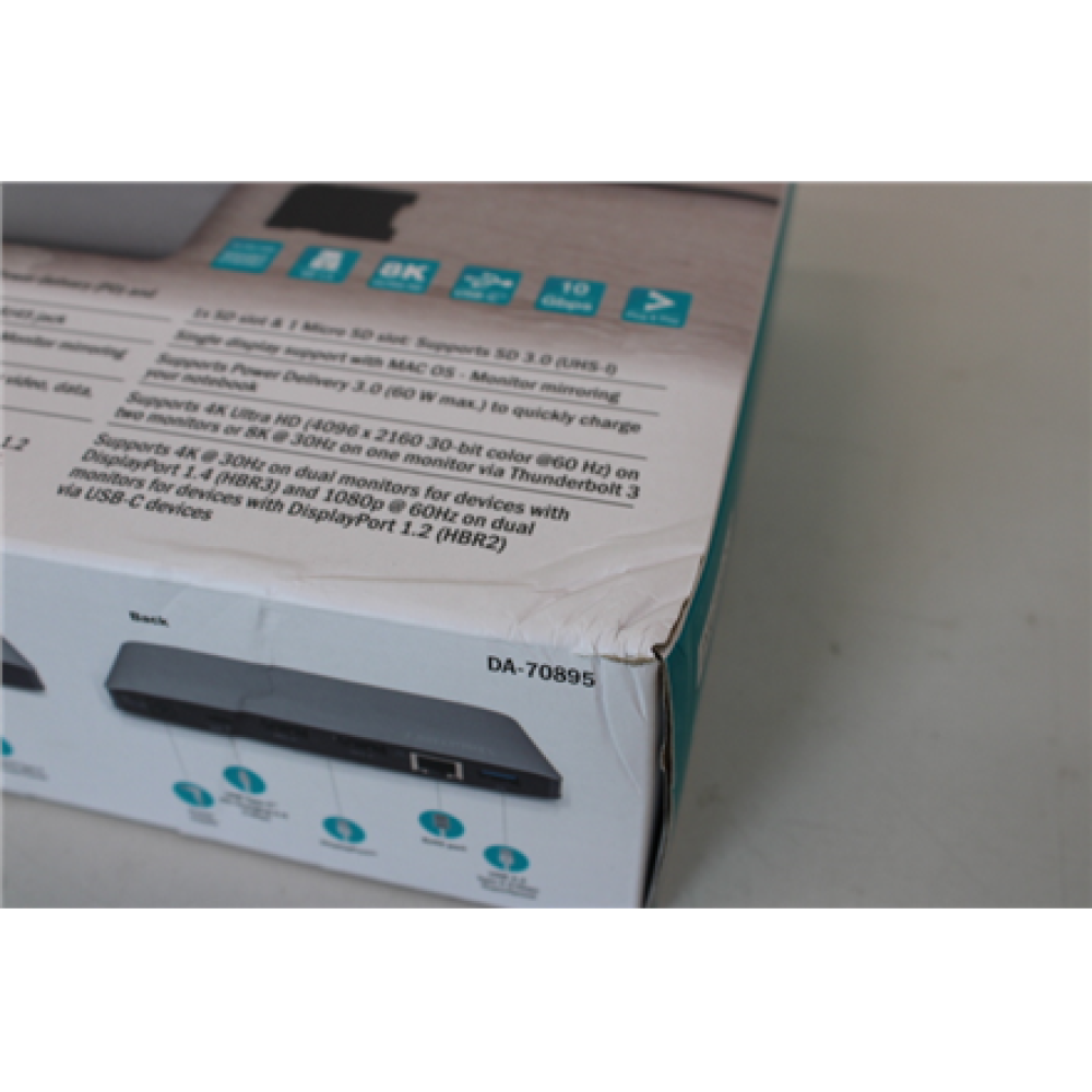 SALE OUT. , Digitus , Thunderbolt™ 3 Dockingstation 8K, USB Type-C™ , Ethernet LAN , Warranty 24 month(s) , DAMAGED PACKAGING, UNPACKED