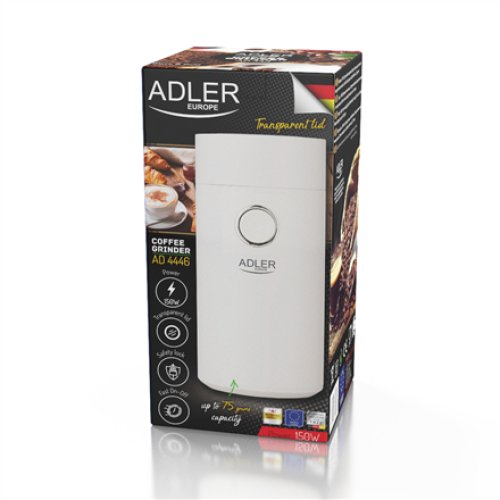 Adler , Coffee Mill , AD 4446ws , 150 W , Coffee beans capacity 75 g , White