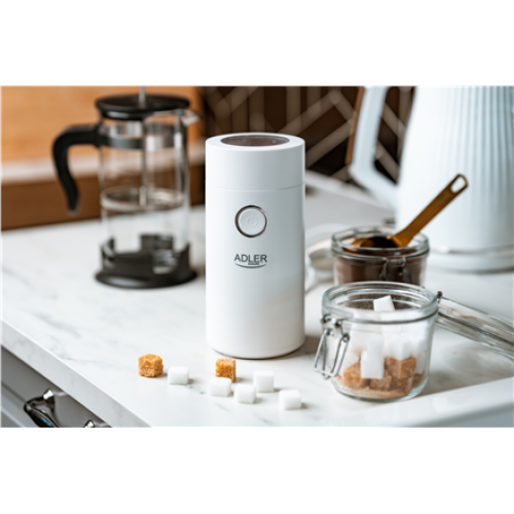Adler , Coffee Mill , AD 4446ws , 150 W , Coffee beans capacity 75 g , White