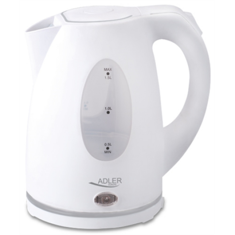Adler , Kettle , AD 1207 , Standard , 2000 W , 1.5 L , Plastic , 360° rotational base , White