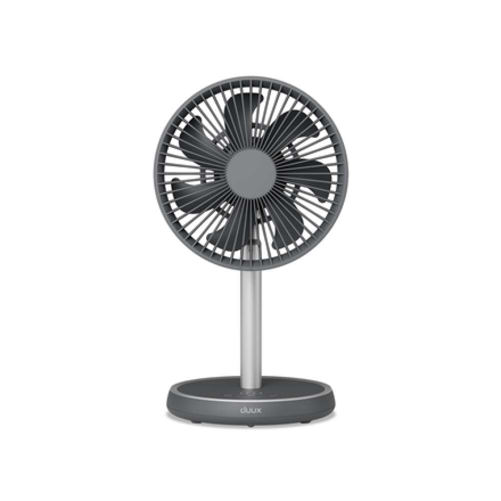 Duux Fan , Rize Flex , Stand Fan , Grey , Diameter 21 cm , Number of speeds 4 , Oscillation , 10 W