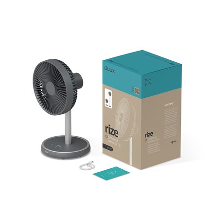 Duux Fan , Rize Flex , Stand Fan , 10 W , Diameter 21 cm , Number of speeds 4 , Oscillation , Grey