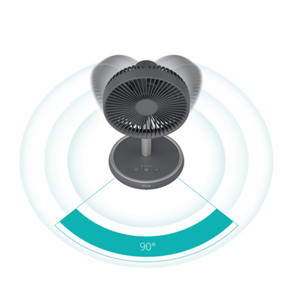 Duux Fan , Rize Flex , Stand Fan , Grey , Diameter 21 cm , Number of speeds 4 , Oscillation , 10 W