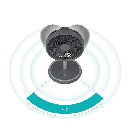 Duux Fan , Rize Flex , Stand Fan , 10 W , Diameter 21 cm , Number of speeds 4 , Oscillation , Grey