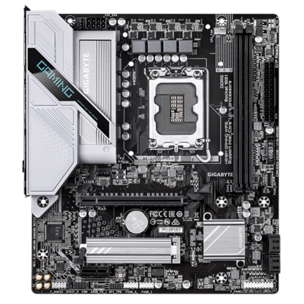 Gigabyte H810M GAMING WIFI6 , Processor family Intel , Processor socket LGA1851 , DDR5 , Supported hard disk drive interfaces M.2, SATA , Number of SATA connectors 4